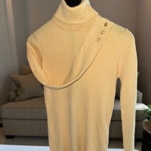 JMcLaughlin Ribbed Turtleneck Cotton Sweater - Womens M